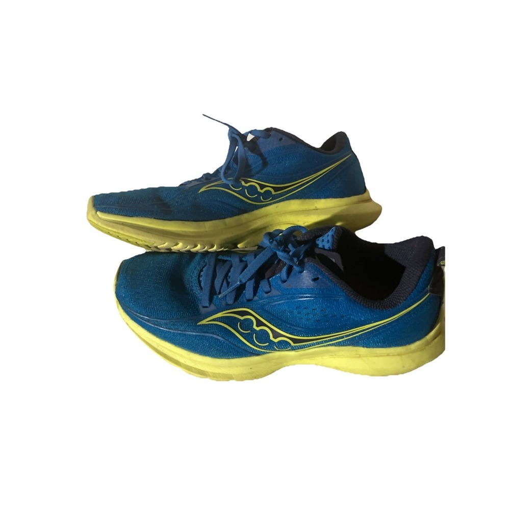 Saucony Women's Kinvara 13 Sneakers, Blue/Yellow, US 8 USED - Picture 4 of 6